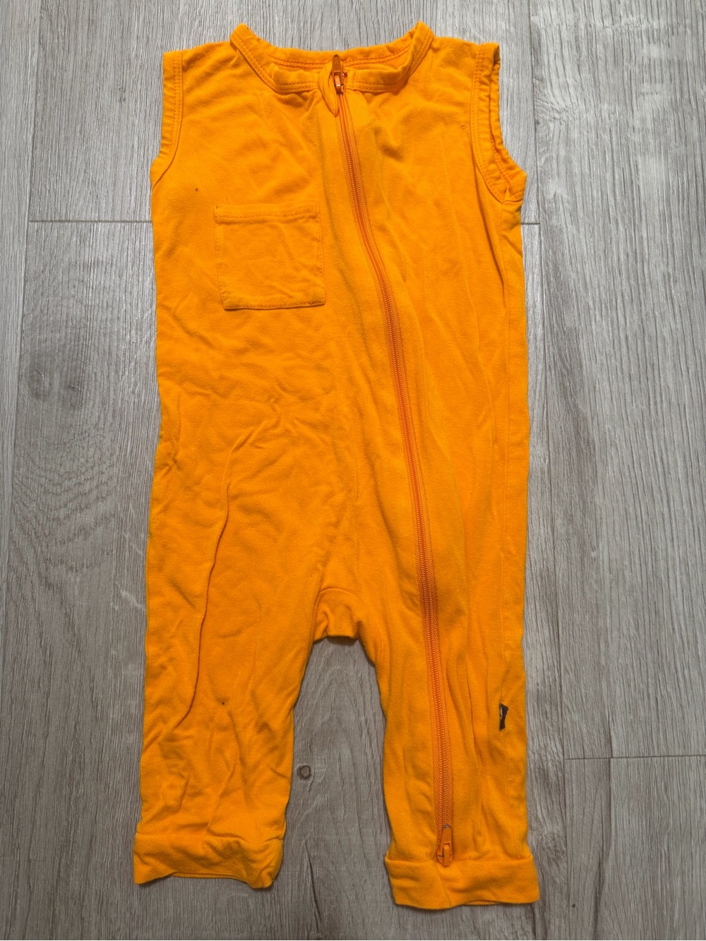 Kyte baby sleeveless romper - neon orange - 12-18M